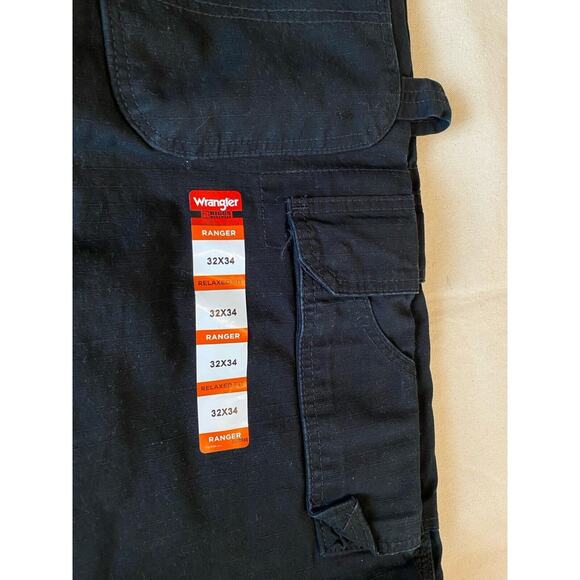 WRANGLER RIGGS WORKWEAR RANGER RELAX FIT CARGO PANT 32x34 Black NEW W/Tags - Picture 10 of 14